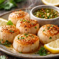 Simple Scallops with Dipping Sauce