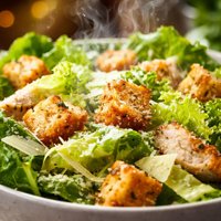 Simple Scrumptious Caesar Salad with Quick Garlic Croutons
