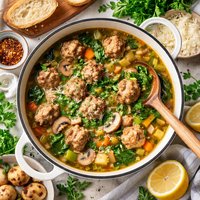 Simply Delicious Mushroom Meatball Soup