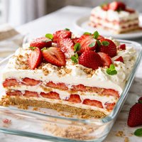 Sinful Strawberries and Cream Icebox Cake