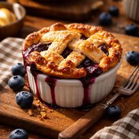 Single Serving Deep Dish Blueberry Pie