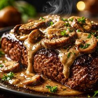 Sirloin Steak with Mushroom Gravy