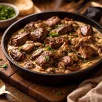Sirloin Tips with Garlic Butter Stroganoff