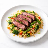 Sirloin with Vegetables Rice Stir Fry