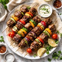 Skewered Steak with Vegetables