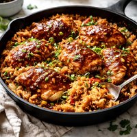 Skillet Bbq Chicken and Rice