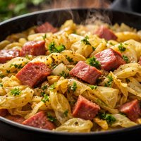Skillet Cabbage and Ham