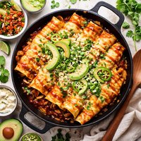 Skillet Chicken and Cheese Enchiladas