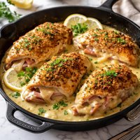 Skillet Chicken Cordon Bleu