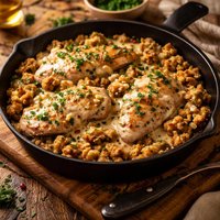Skillet Chicken Stuffing and Gravy