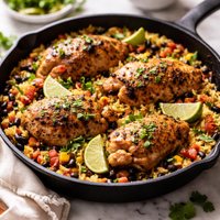 Skillet Chicken with Black Beans and Rice