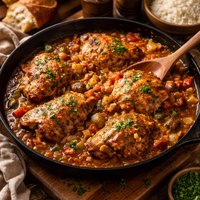 Skillet Creole Chicken Fricassee