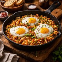 Skillet Egg and Hash Browns Breakfast