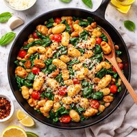 Skillet Gnocchi with Spinach White Beans