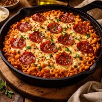 Skillet Macaroni Pizza