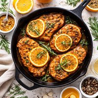 Skillet Orange Mustard Pork Chops