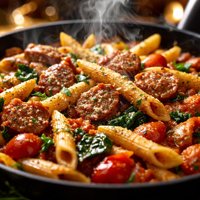 Skillet Penne and Sausage Supper