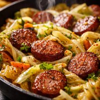 Skillet Sausage and Cabbage