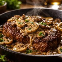 Skillet Steak with Mushroom Sauce
