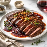 Skirt Steak with Red Wine Sauce