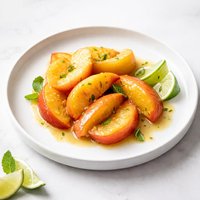 Sliced Peaches in Lime Rum Sauce Diabetic