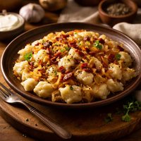 Slovak Potato Dumplings with Fried Cabbage