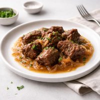 Slow Cooked Beef in Onion Sauce Crock Pot