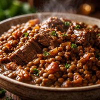 Slow Cooked Beef Lentils
