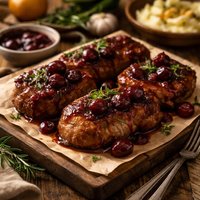Slow Cooked Cherry Pork Chops