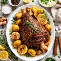 Slow Cooked Leg of Lamb with Rosemary and Lemon