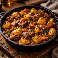 Slow Cooked Meat and Potato Casserole