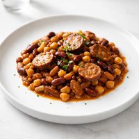 Slow Cooked Three Beans and Sausage