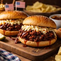 Slow Cooker 4th of July Chuck Roast Barbecue Sandwiches