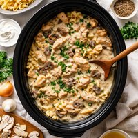 Slow Cooker Chicken Stroganoff