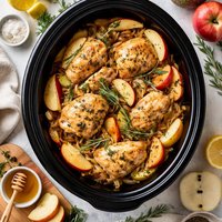 Slow Cooker Chicken with Rosemary Apples and Onions