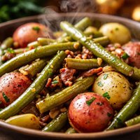 Slow Cooker Green Beans and Petite Reds