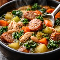 Slow Cooker Hearty Chicken Sausage Soup