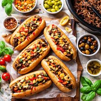 Slow Cooker Hearty Italian Sandwiches