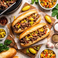 Slow Cooker Italian Beef Sandwiches