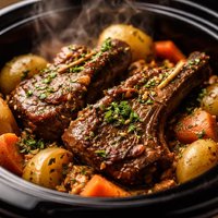 Slow Cooker Lamb Chops and Vegetables