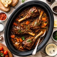 Slow Cooker Lamb Shanks Braised in Guinness