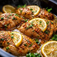 Slow Cooker Lemon Garlic Chicken