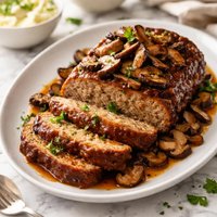Slow Cooker Meat Loaf with Shiitake Mushrooms