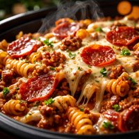 Slow Cooker Pizza Casserole