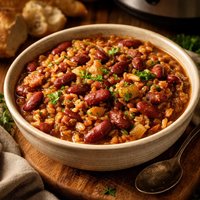 Slow Cooker Red Beans and Barley Low Fat