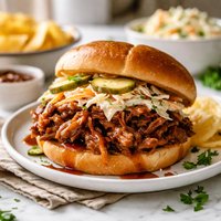 Slow Cooker Southern Barbecue Pork on a Bun