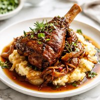 Slow Roasted Lamb Shank with Caramelised Onion