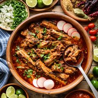 Slow Steamed Goat or Lamb with Mild Chile Seasoningbirria De Chivo O De Carnero