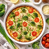 Small Tuna and Broccoli Crust Less Quiche