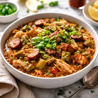 Smarty Pants Chicken Sausage Okra Gumbo Rice